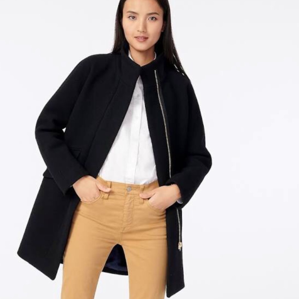 Jcrew Stadium Coat - Black